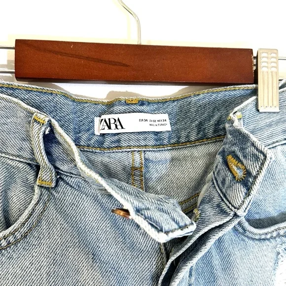 Zara High-Rise Beaded Denim Shorts - Picture 4 of 4